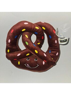 Pretzel Plush 7" Stuffed Toy Anthropomorphic Face Ideal Toys Direct w/TAG